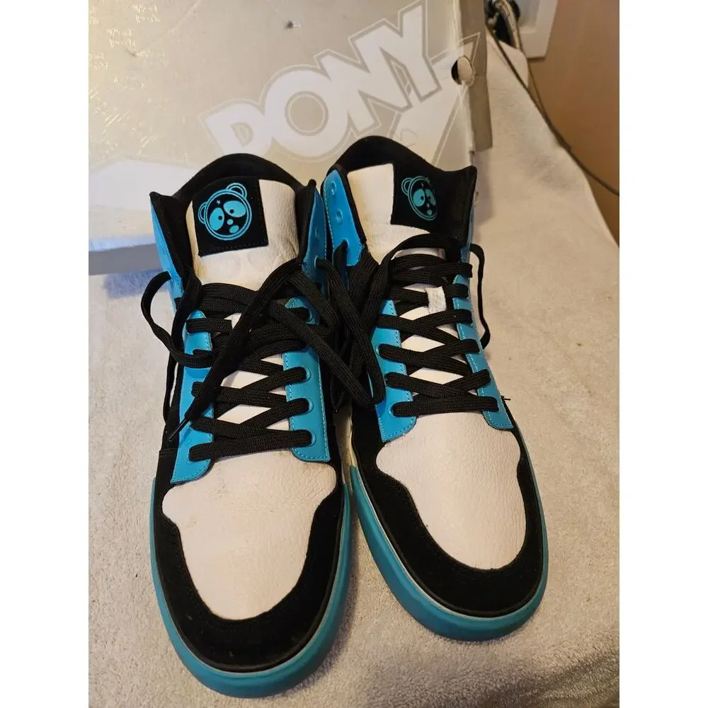 PONY Signature Black Teal White Mens Size 14 ML060BXW Retro Sneakers